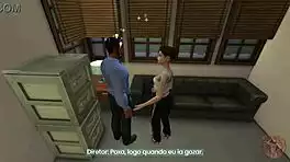 Novinha loses virginity to elderly man while naughty student seduces director in rpg visual novel