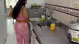 passionate latina homemade ass worship ends in creampie