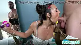 Hot teen catches guy jerking off to porn