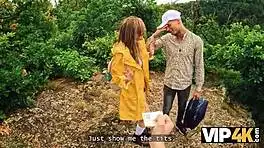 vip4k. crazy spanish hiker babe fucks pov in forest with old friend watching