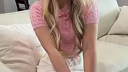 Britt Blair's soaked blouse clings tight after drenching, craving forbidden bedroom heat