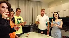 students go wild in huge bedroom orgy with rough banging cumshots and cowgirl rides!