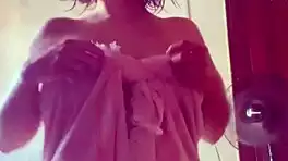 Horny Petite Latina Selene Soapy Shower Teases Natural Tits and Ass