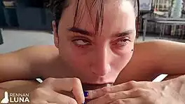brazilian whore creampied deep in wet pussy then gaping asshole