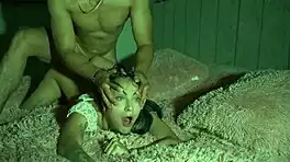 Stunning blue-eyed brunette with small tits and tight pussy rides huge cock like a wild amazon in bedroom