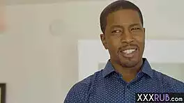 beautiful teen discovers thrill in black guy's soothing massage session