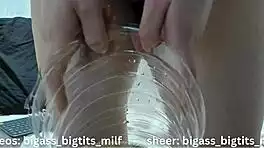 Watch her pee fetish play with wet pussy spreading juicy lips and squirting everywhere!