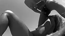 Pornstar Porsha Carrera Strap-On Pounds Nina Rivera on Outdoor Beach