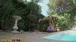 sexy african teen kim tries first acro yoga with ebony big tits and perfect ass