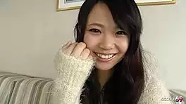 wanna see petite japanese teen explode in pantyhose orgasm from older guy at jav casting?