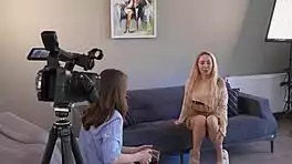 first casting bella mur deepthroats big cock then rides cowgirl wet pussy closeup