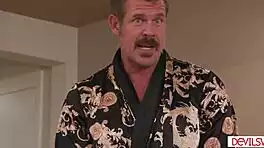 wife sneaks sloppy threesome licks with husband's big-titted mistress