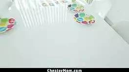 stepmom blows dick as girlfriend walks in cheatermom