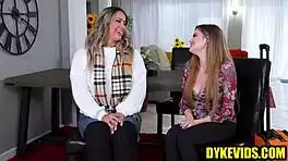 lesbian aunt licks and fingers cute teen's pierced pussy eagerly