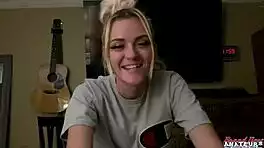 hey watch this petite blonde do sassy sloppy deepthroat then i pound her wet pussy wild