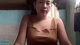 Asian neighbor teases sexy body in sheer full clip