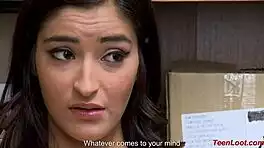 caught shoplifter teen gets thorough blowjob lesson from police