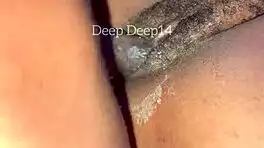 ebony babe's pussy vibrates wildly after six intense boss rounds close-up