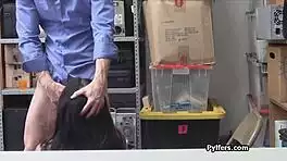 kinky latina burglar thief rides guard cock after shop spying on hidden cam