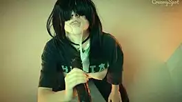 shy girl bound to fuckmachine drips cum from wild creampie