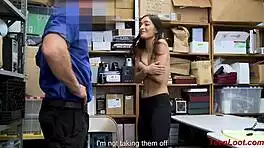 caught shoplifter teen gets thorough blowjob lesson from police