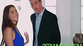 teen fingers milf clit as she rides cock into blowjob