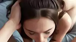 whoa, this petite cutie deepthroats that huge cock like a pro