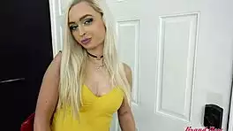 Sexy blonde starlette storm next door masturbates sucks rides cock