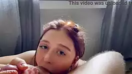 Redhead beauty flashes tits for that creamy cumshot pov