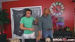 sneaky halloween blonde teen rides cock next room thrill