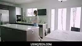 big titted teen always freeuse in kitchen for rough pounding sessions
