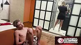 agatha milf catches young spy in closet and fucks him hard