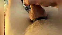 Explosive cumshots erupt from my massive white cock strokes