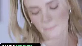 Cute Bubble Butt Blonde Petite Takes Big Cock Facial Threesome