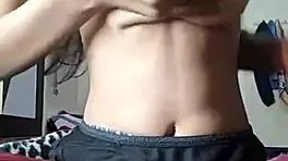 super hot indian girl squeezes her BIG TITS and nipples horny webcam