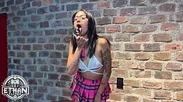 No Mercy on Petite Megan's Rough Deepthroat Choke!