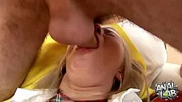 blonde teen slut's pumped gaping ass and swollen pussy in anal lab