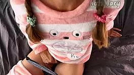 PETITE TEEN PAJAMA TITS MASTURBATES SHAVED PUSSY