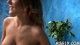 whoa this babe gets oiled up for rough pussy pounding massage sex