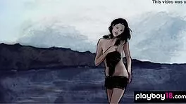 Petite sade mare strips tight shaved pussy beach