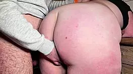 round butt slut squirts during intense doggystyle creampie