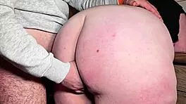 round butt slut squirts during intense doggystyle creampie