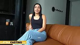 hot 18yo colombian amateur with small tits big booty rides pov cowgirl in fake casting