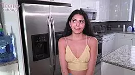 thick ass petite teen bent over for deep creampie pounding