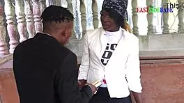 I couldn't resist bending that ebony amateur over for hardcore doggystyle at the church site