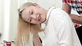 Blonde gets shared by friends for intense DP and double cumshots