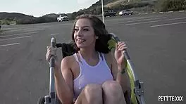 Petite babe 69s hungrily before big cock stuffs her tight pussy doggystyle