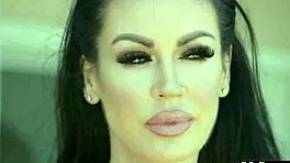 Busty Brunette Milf Fingers Shaved Pussy Before Black Stud's Deep Thrusts