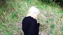hot german blonde milf enjoys risky outdoor public bareback pounding