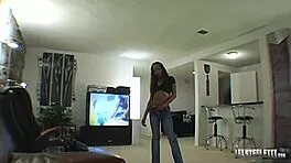 Gorgeous ebony stacey cash deepthroats lex steele's monster black cock